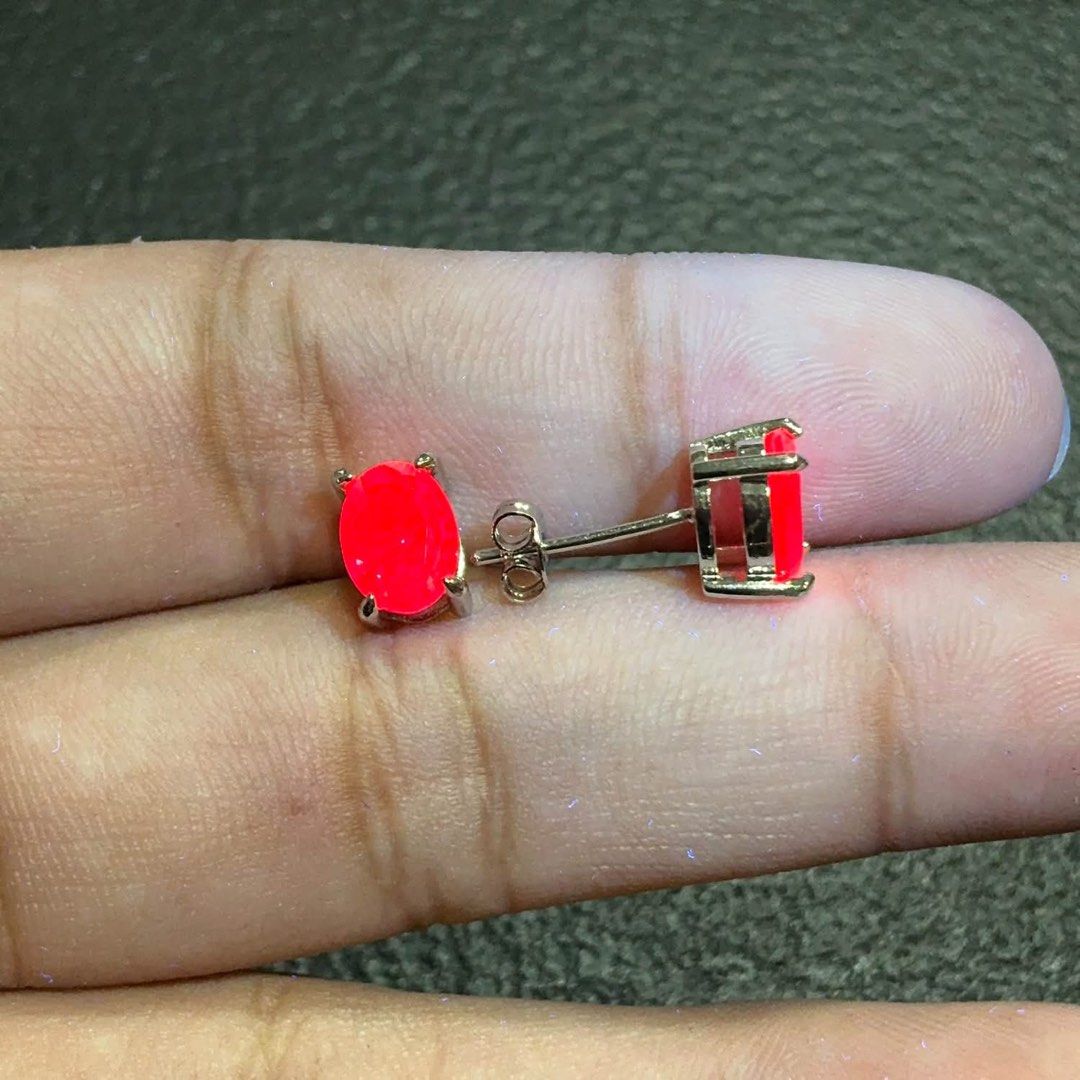 Ruby White Gold and Gold Plated UV Light Reactive Stud and Loop Earrings (Category: Earrings) located in Baguio. Submitted by paatttyyyy (Listing ID 1465737507, Image 2). Description: Price: ₱680 per pair.