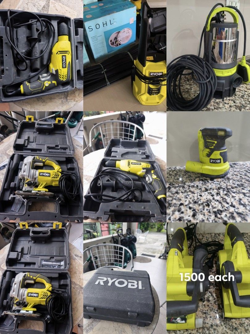 Ryobi Impact Drill with Case (Category: Construction Tools & Equipment) located in Tarlac. Submitted by ibrahimharb81 (Listing ID 1465721313, Image 1). Description: - Authentic Ryobi corded drill in a striking yellow and black colorway - Includes heavy-duty molded plastic carry case for easy storage and portability - Comes complete with a side handle for better control and stability - Textured grips designed for a secure, anti-slip hold during us