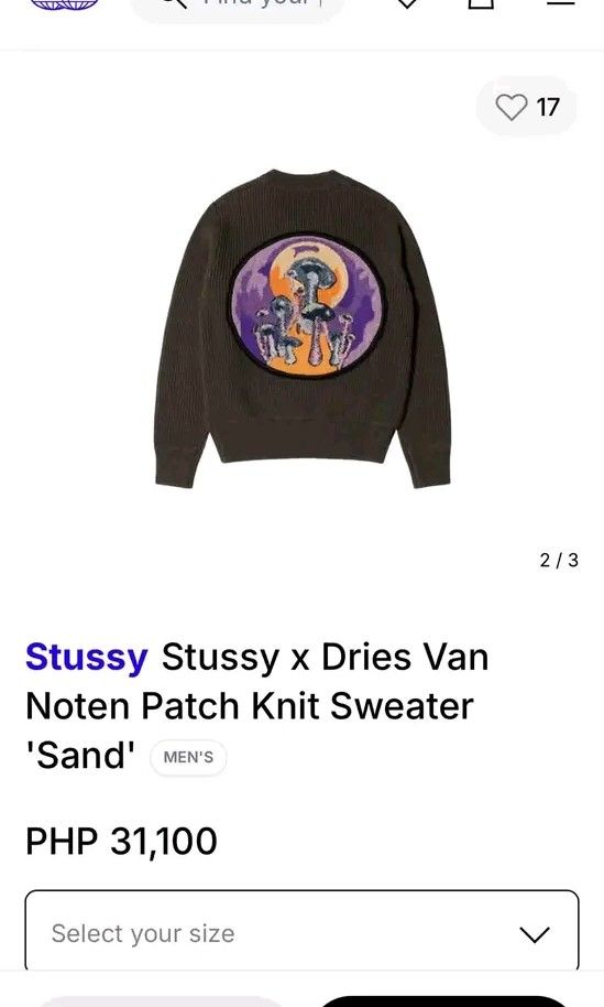 S2SSY x DNP knit sweater (Category: Coats, Jackets and Outerwear) located in Navotas City. Submitted by DalVintage (Listing ID 1465690648, Image 3). Description: STUSSY X DNP LARGE 22.5 WIDTH 26 LENGTH.