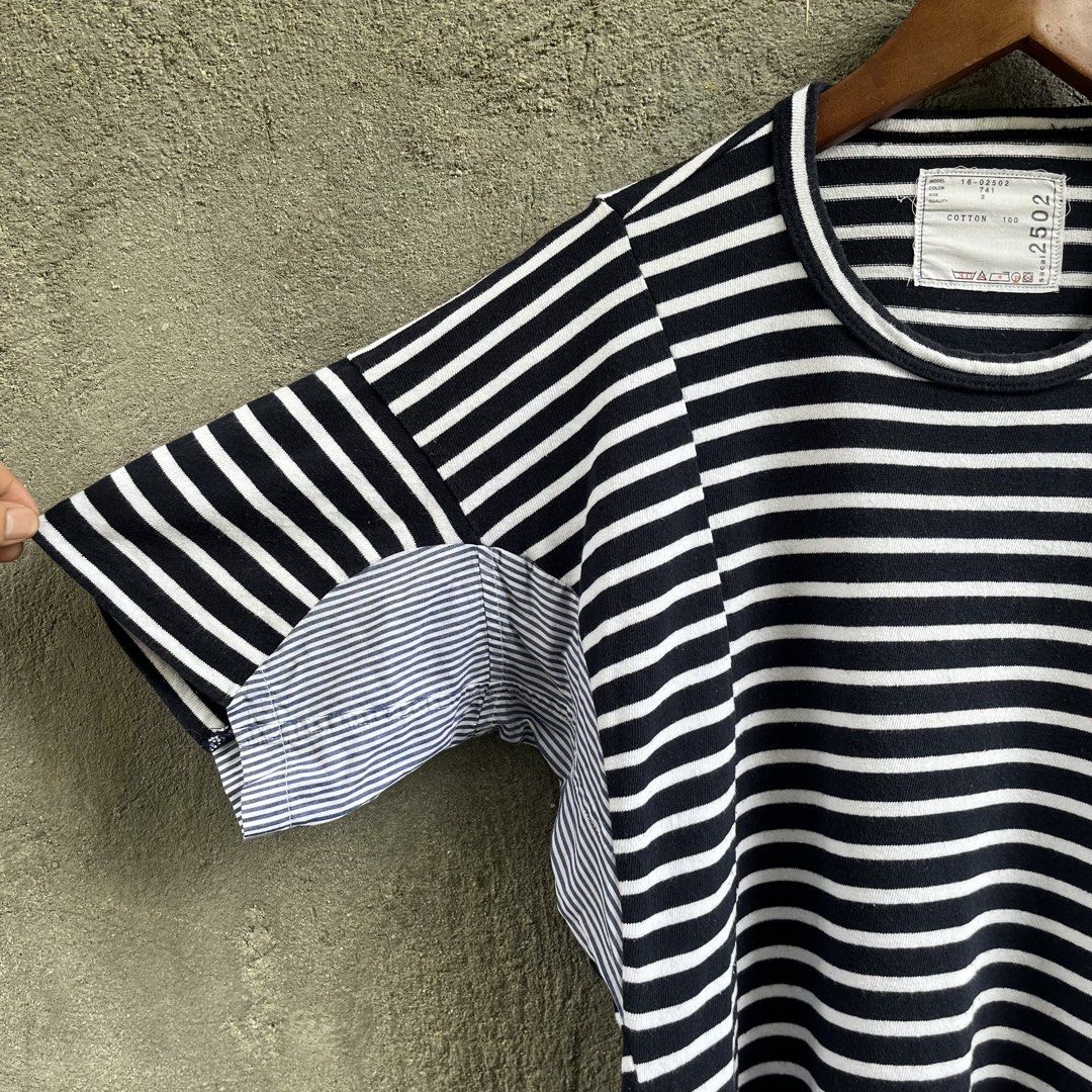 SACAI PATCHWORK STRIPE BORDER SHORT SLEEVE (Category: Tshirts & Polo Shirts ) located in Manila. Submitted by flippinn (Listing ID 1465610138, Image 2). Description: Size 2 24W 26L Cut Washtag Lalamove or J&t Express + Shipping fee.