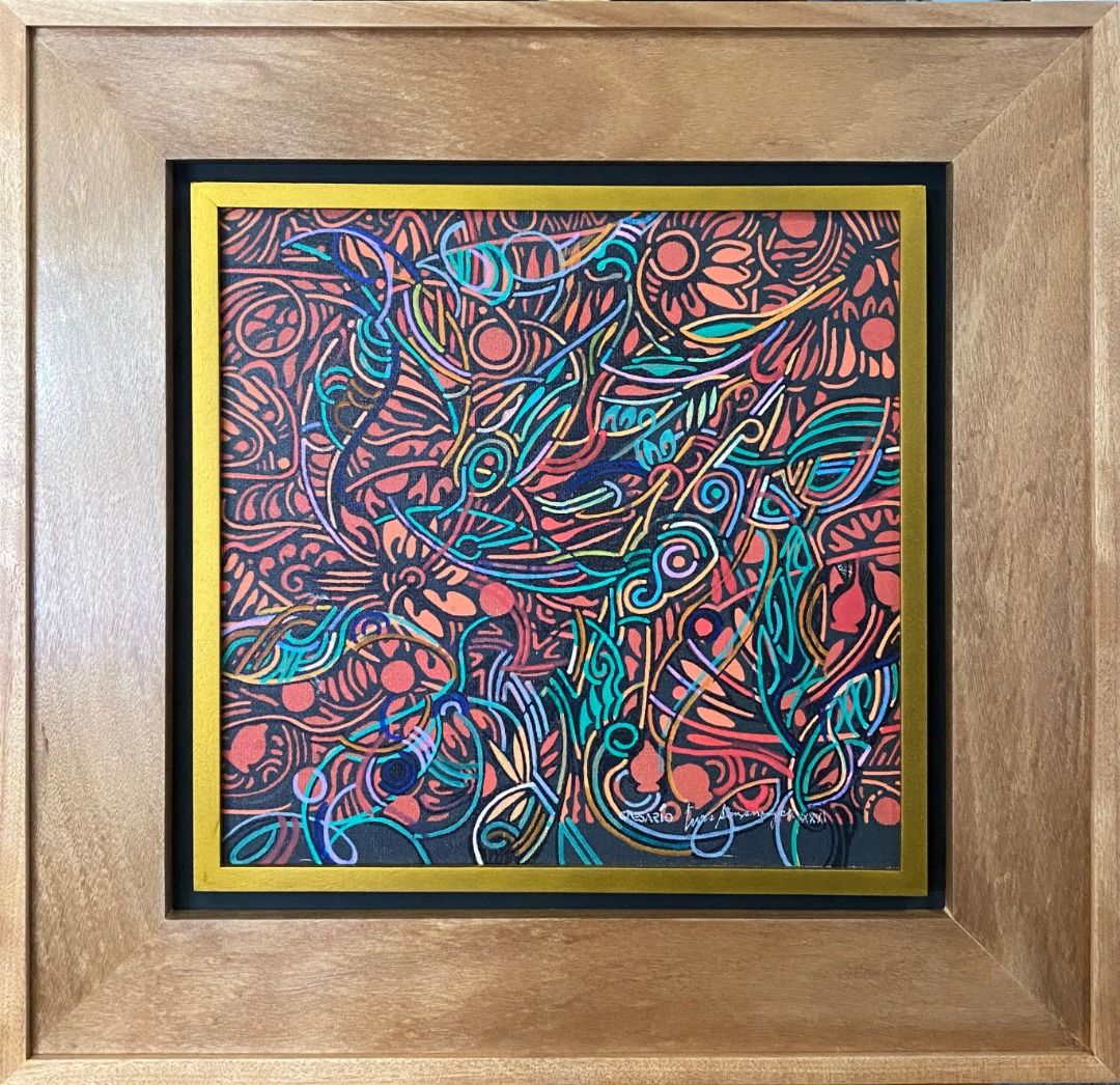 Sacred Earth 27 - Caesario & Turs (Category: Art & Prints) located in Taguig. Submitted by drybrushgallery (Listing ID 1465608625, Image 2). Description: Sacred Earth 27 Caesario & Turs, 2026 Oil and Surfpaint on Canvas Artwork Dimension: 15" x 15" with Certificate of Authenticity PM FOR INQUIRY 0917 565 2917 .
