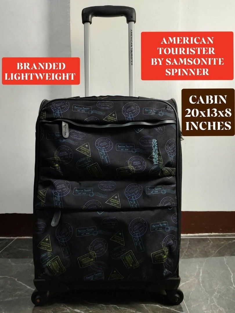 🧳AMERICAN TOURISTER (Category: Luggage) located in Manila. Submitted by chocoman0235367 (Listing ID 1465674080, Image 1). Description: 📍 AMERICAN TOURISTER BY SAMSONITE NYLON SPINNER LUGGAGE📍 ⚡⚡SALE⚡⚡ Imported from japan Carry on,cabin,small Size ✨Softcase Nylon Polyester ✨Top Carrier Handle ✨Telescopic Push Handle ✨Security Coded lock ✨Smooth and Silent 360Rotation wheels ✨Front zipper Pocket ✨Wide space Suitcase With Support Strap and Pocket