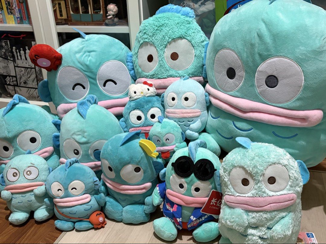 Sanrio Hangyodon Plush Toys Collection (Category: Plushies & Soft Toys) located in Rizal. Submitted by jeetkeun (Listing ID 1465759152, Image 1). Description: - Prices range from ₱100 to ₱650 (individual prices marked in photos) - PHP 3.8k if take all - All with etiketa - Loc: San Mateo, Rizal.