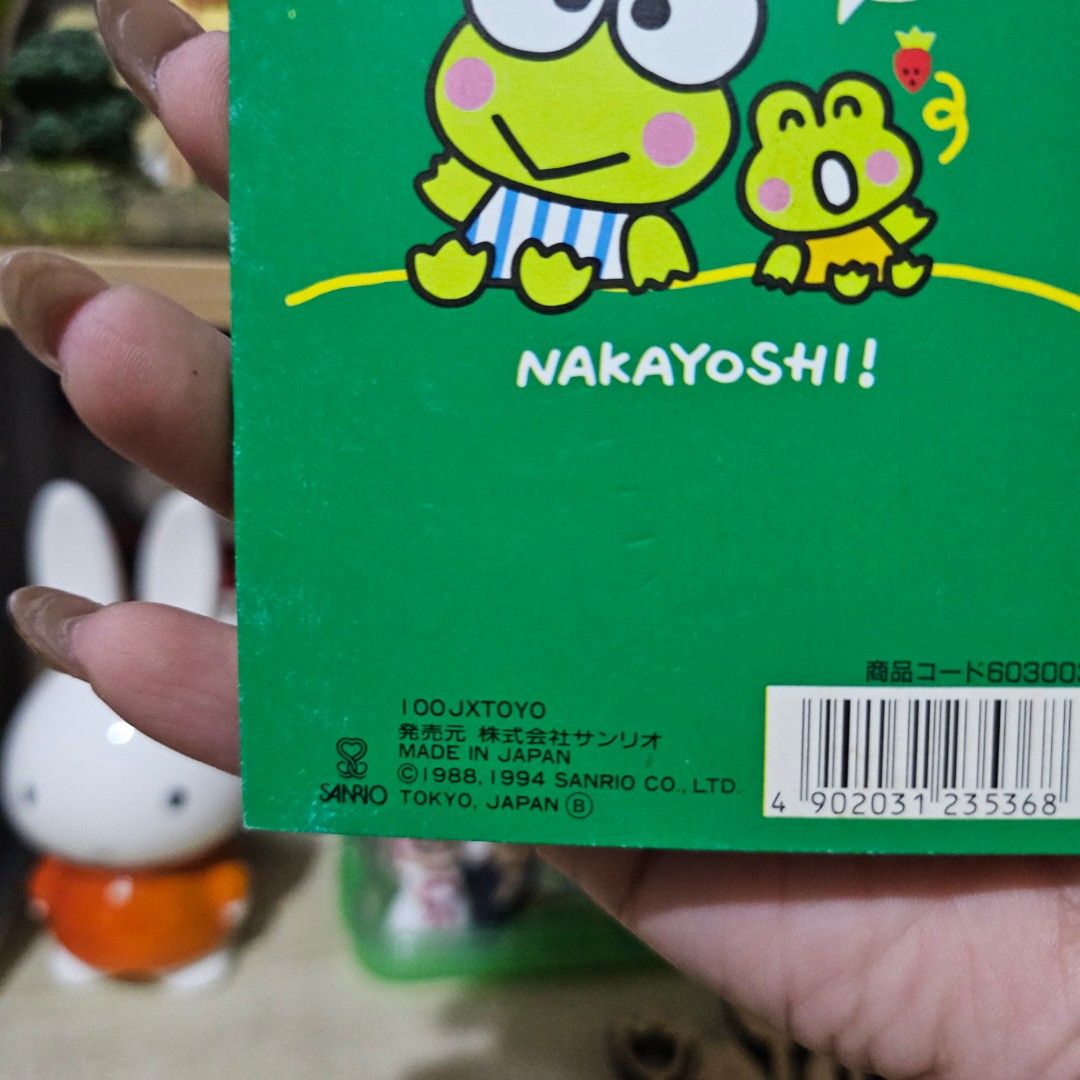 Sanrio KerokeroKeroppi Notebook (Category: Stationery & School Supplies) located in Manila. Submitted by lovelylovesjapan (Listing ID 1465603569, Image 3). Description: 🌸The item is on-hand and authentic from Japan 🌸Mode of Payment (MOP): GCASH/Bank Transfer 🌸Mode of Delivery (MOD): J&T or Lalamove (Shipping every Saturday and Sunday) Notes: 🩷Breakable items are packed with care and caution. Seller will not be held liable for any damages incu