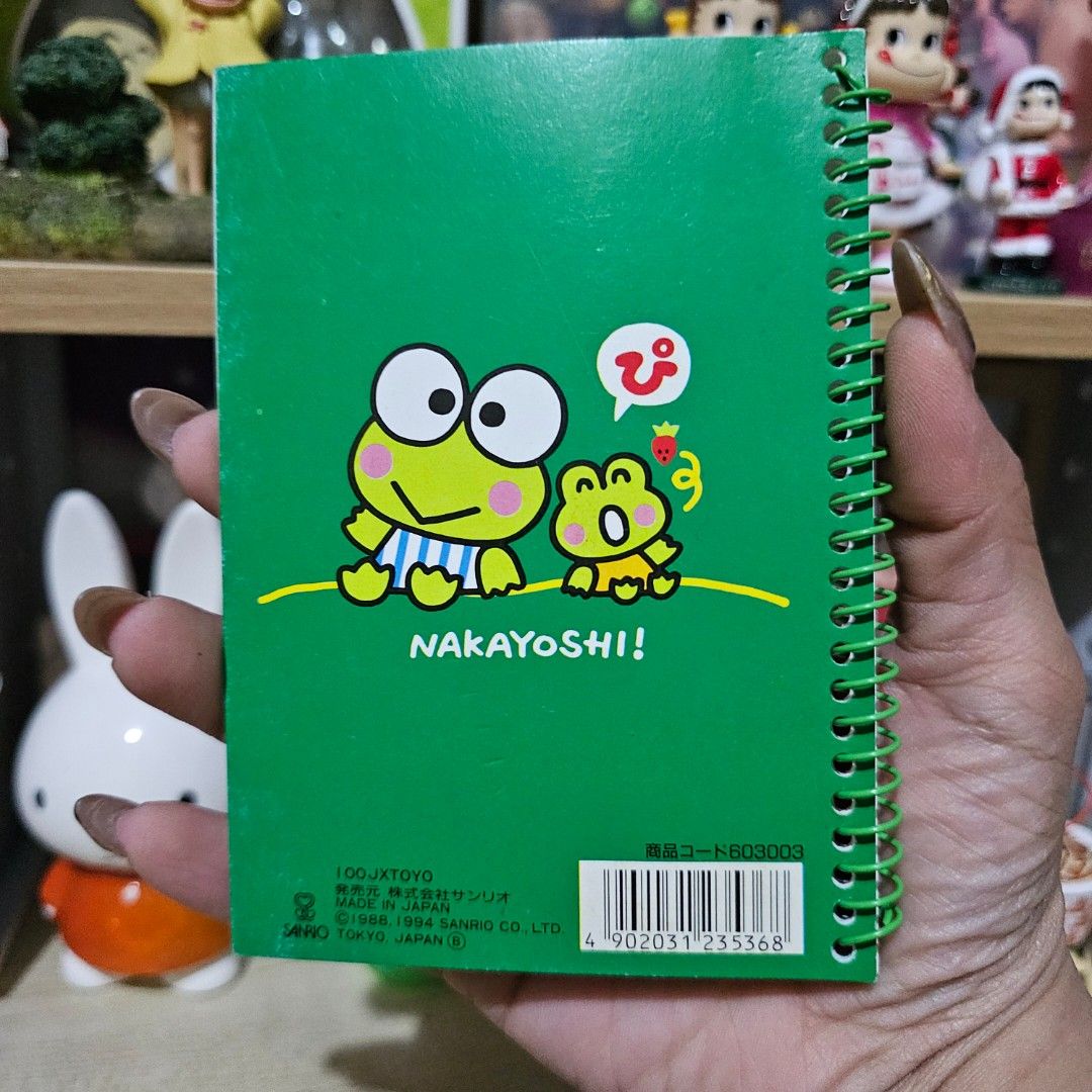 Sanrio KerokeroKeroppi Notebook (Category: Stationery & School Supplies) located in Manila. Submitted by lovelylovesjapan (Listing ID 1465603569, Image 2). Description: 🌸The item is on-hand and authentic from Japan 🌸Mode of Payment (MOP): GCASH/Bank Transfer 🌸Mode of Delivery (MOD): J&T or Lalamove (Shipping every Saturday and Sunday) Notes: 🩷Breakable items are packed with care and caution. Seller will not be held liable for any damages incu