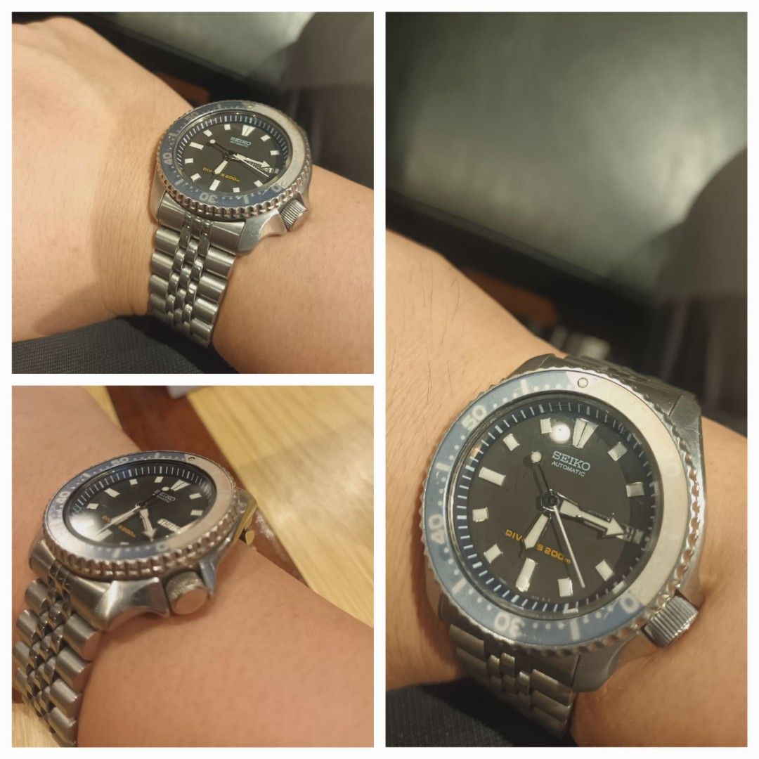 Seiko diver automatic (Category: Men's Watches) located in Manila. Submitted by gooddealsmnl (Listing ID 1465608798, Image 2). Description: Seiko Divers 200 meters No Issue. No Defect. Presentable With orig Box, Manual, Extra links Free: Metal Refillable lighter Rfs: unloading stuff Binondo area meetup Thank You.