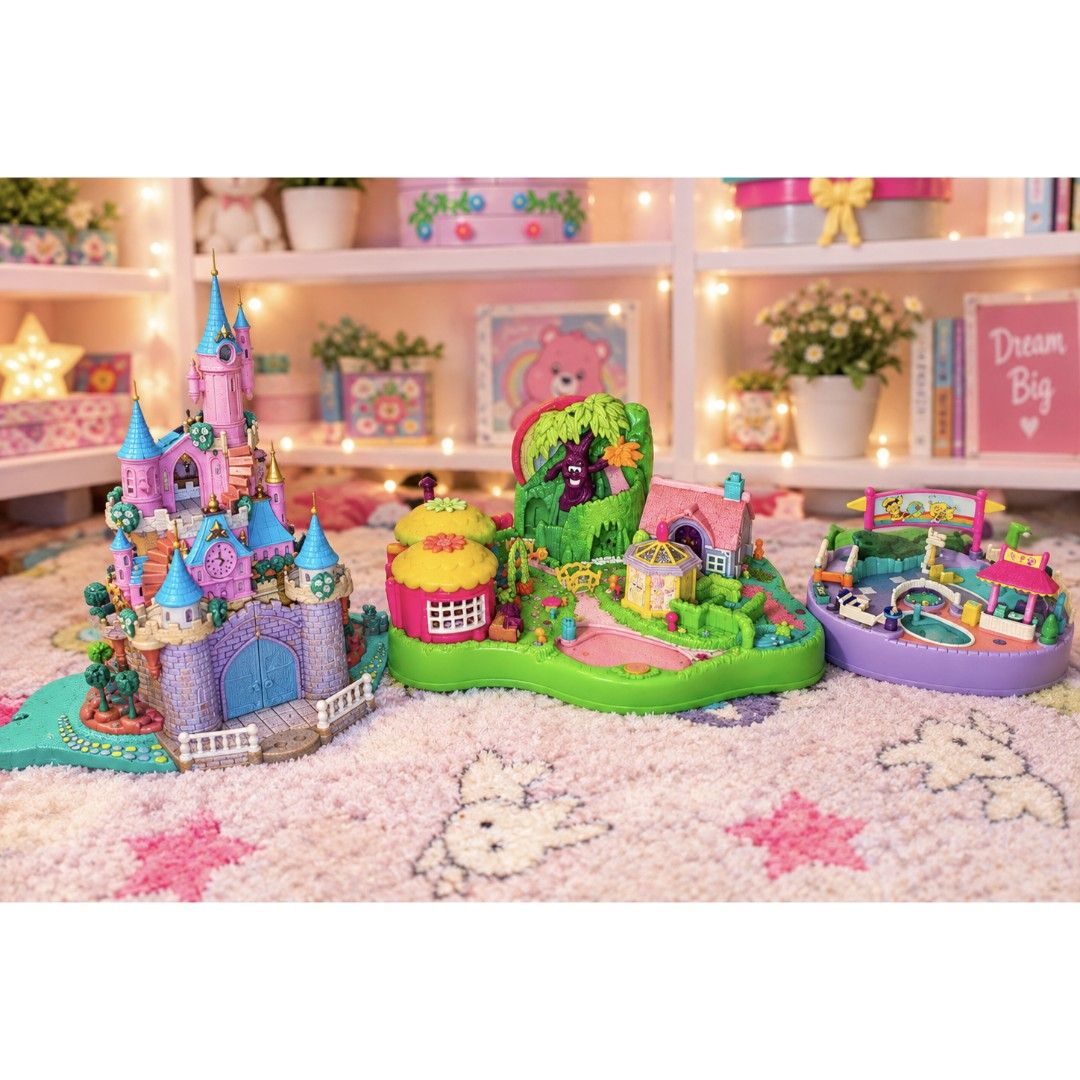 Set Vintage Polly Pocket Cinderella (Category: Interactive Toys) located in Pasig City. Submitted by ilovebarbie87 (Listing ID 1465639277, Image 1). Description: as is po what you see is what you get No figures included Cinderella castle has discoloration, untested and missing drawer.