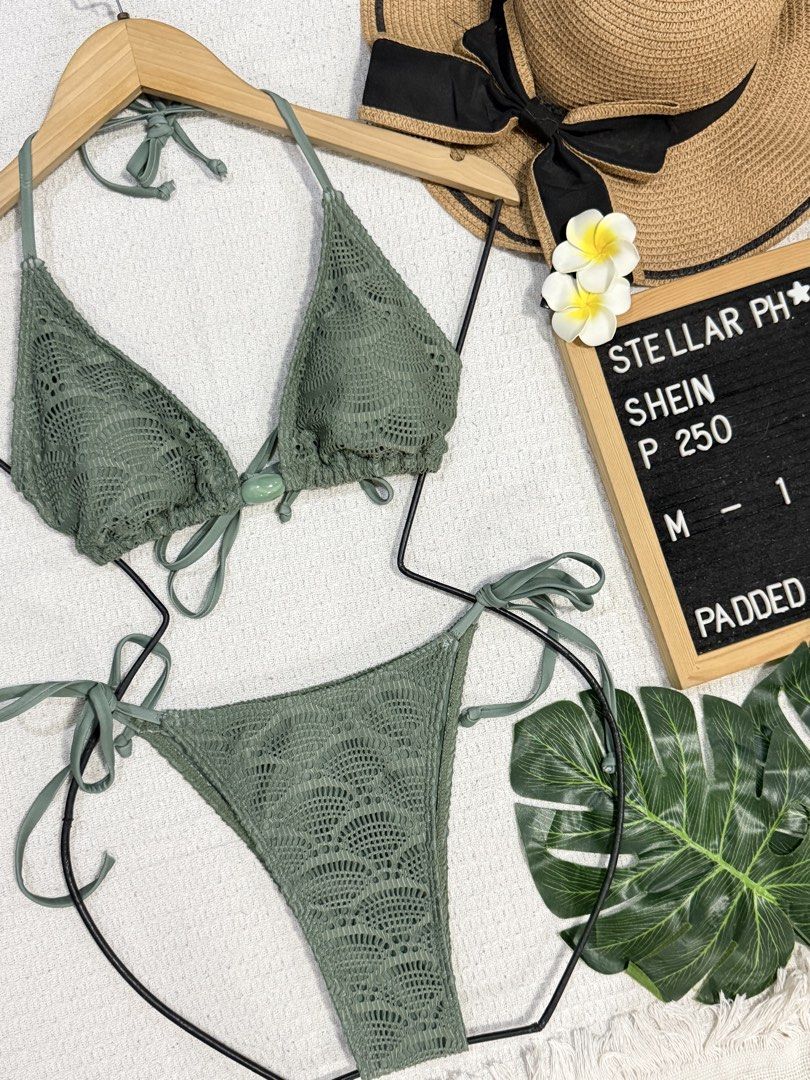 SHEIN 2pc Green bikini (Category: Bikinis & Swimsuits) located in Manila. Submitted by camillestc (Listing ID 1465643541, Image 1). Description: .