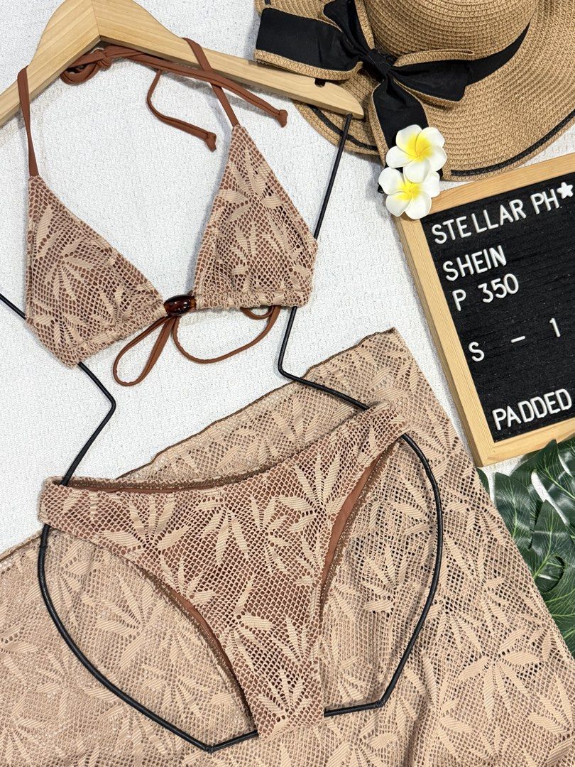 SHEIN Brown Bikini With Cover Up (Category: Bikinis & Swimsuits) located in Manila. Submitted by camillestc (Listing ID 1465622879, Image 1). Description: Can fit S-M.