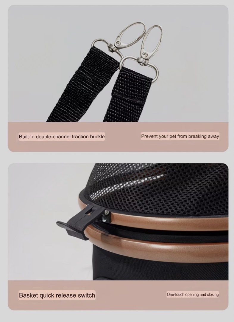 Single pet stroller aluminum frame (Category: Homes & Other Pet Accessories) located in Las Pinas. Submitted by md.emand (Listing ID 1465702782, Image 3). Description: Detachable basket, aluminum frame Pick up in pasig Max weight 15kg Available in black/orange and all black .