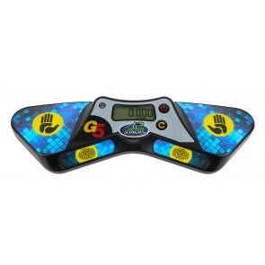 Speed Stacks G5 Timer Stackmat (Category: Cardio & Fitness Machines) located in Singapore. Submitted by tohwxfelicia (Listing ID 1465722402, Image 1). Description: Speed Stacks G5 timer unit with digital display and touch pads. Blue and black pixel pattern design. Powered by standard batteries on the bottom. Fully functional sensor pads on both sides for cup stacking tournaments and practice sessions..