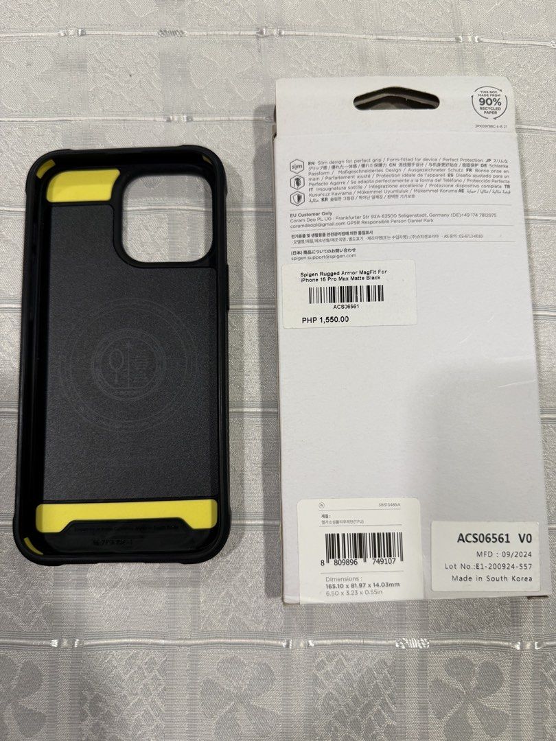 Spigen 15promax rigged armor (Category: Cases & Sleeves) located in San Juan City. Submitted by snappymacs (Listing ID 1465667835, Image 2). Description: Barely used - looks new Brand new price is 1550..