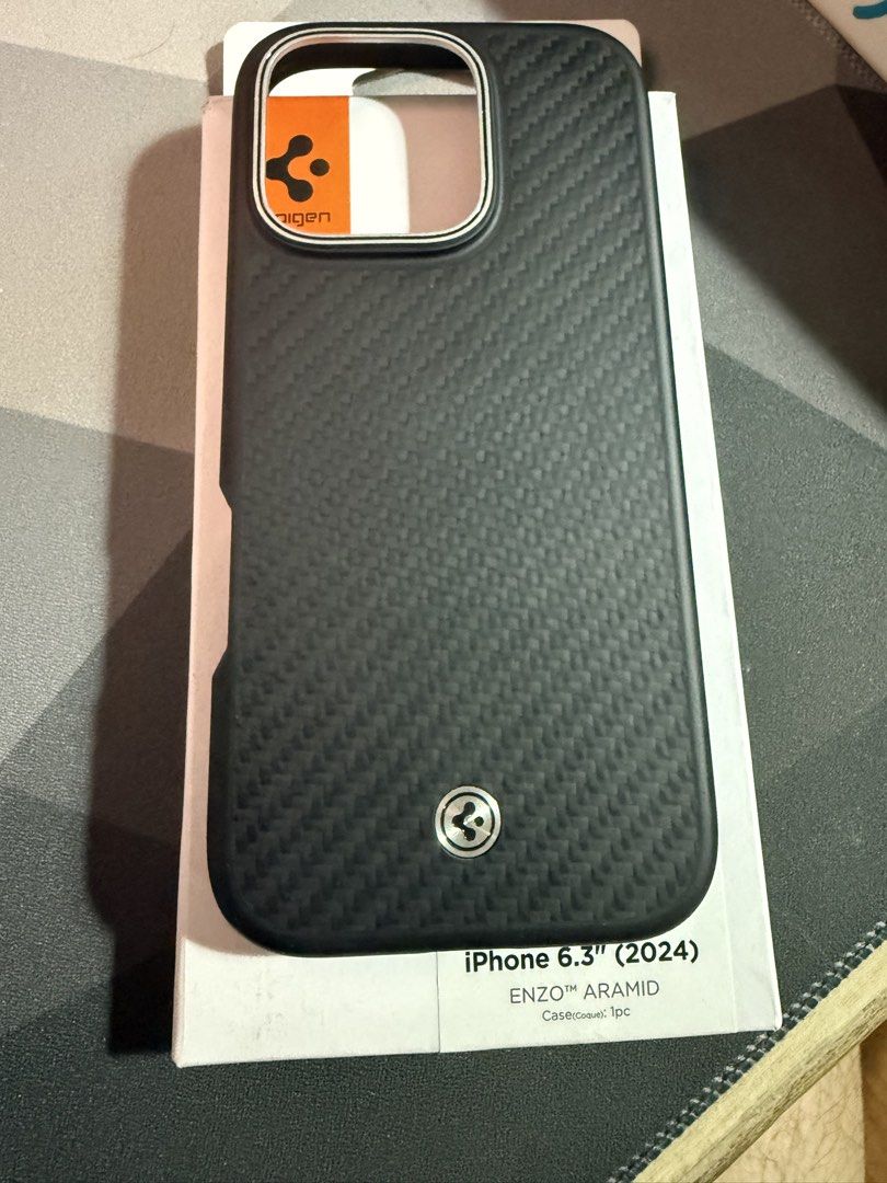 Spigen Enzo Aramid 16 Pro Case Authentic (Category: Cases & Sleeves) located in Makati City. Submitted by mdg42 (Listing ID 1465640218, Image 1). Description: Spigen Enzo Aramid for iPhone 16 Pro. Can pass as new, used once only. 100% authentic. SRP is at ₱3250. Selling only for ₱1500. Loc: Ayala, Makati.