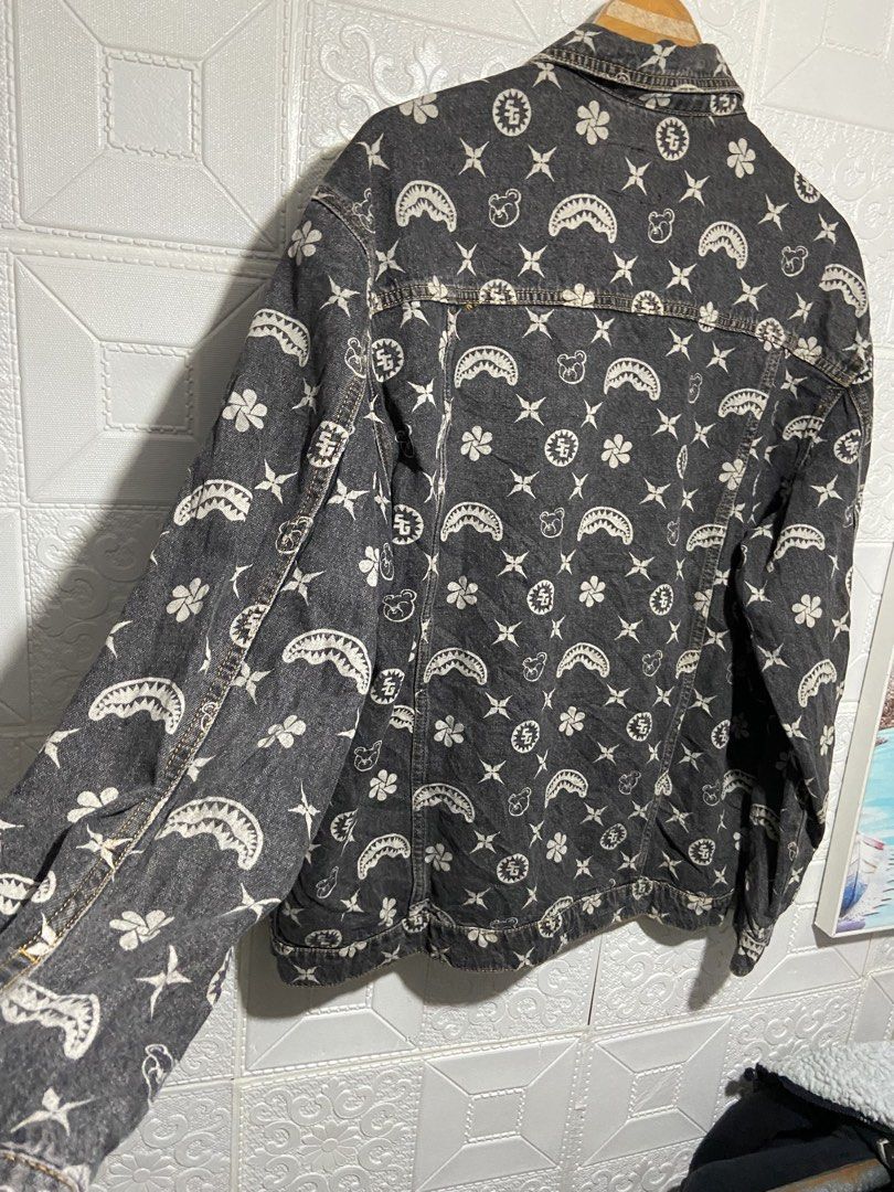 sprayground denim jacket monogram (Category: Hoodies) located in Baguio. Submitted by stickygarments (Listing ID 1465652847, Image 2). Description: sprayground limmet edition monogram denim jacket condition:excellent large dimes:24x27 .