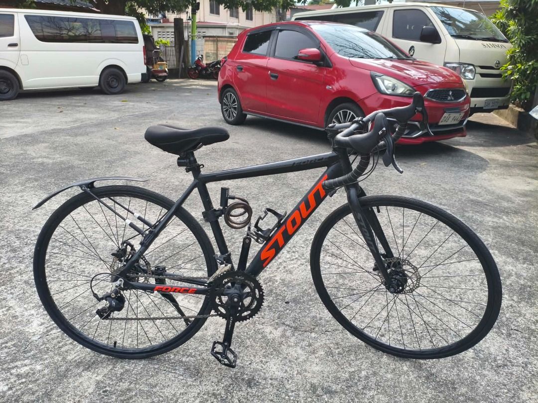 Stout Force Drop Bar Road Bicycle (Category: Bicycles) located in Manila. Submitted by goldenhorse-20f6c8 (Listing ID 1465653919, Image 3). Description: SELLING RB (ROAD BIKE) 🚴‍♂️ RFS: School Tuition PAYMENT METHOD: GCash, Maya, or Cash 📍 MEET-UP ONLY 📍 Location: Near Imus, Cavite only FREEBIES INCLUDED (Already Installed) •Kickstand •Pedals •Key Lock •Removable Bike Cushion Seat with Tail Light •Tail Light •Bottle Holder •Rear Fender 📩 PM f