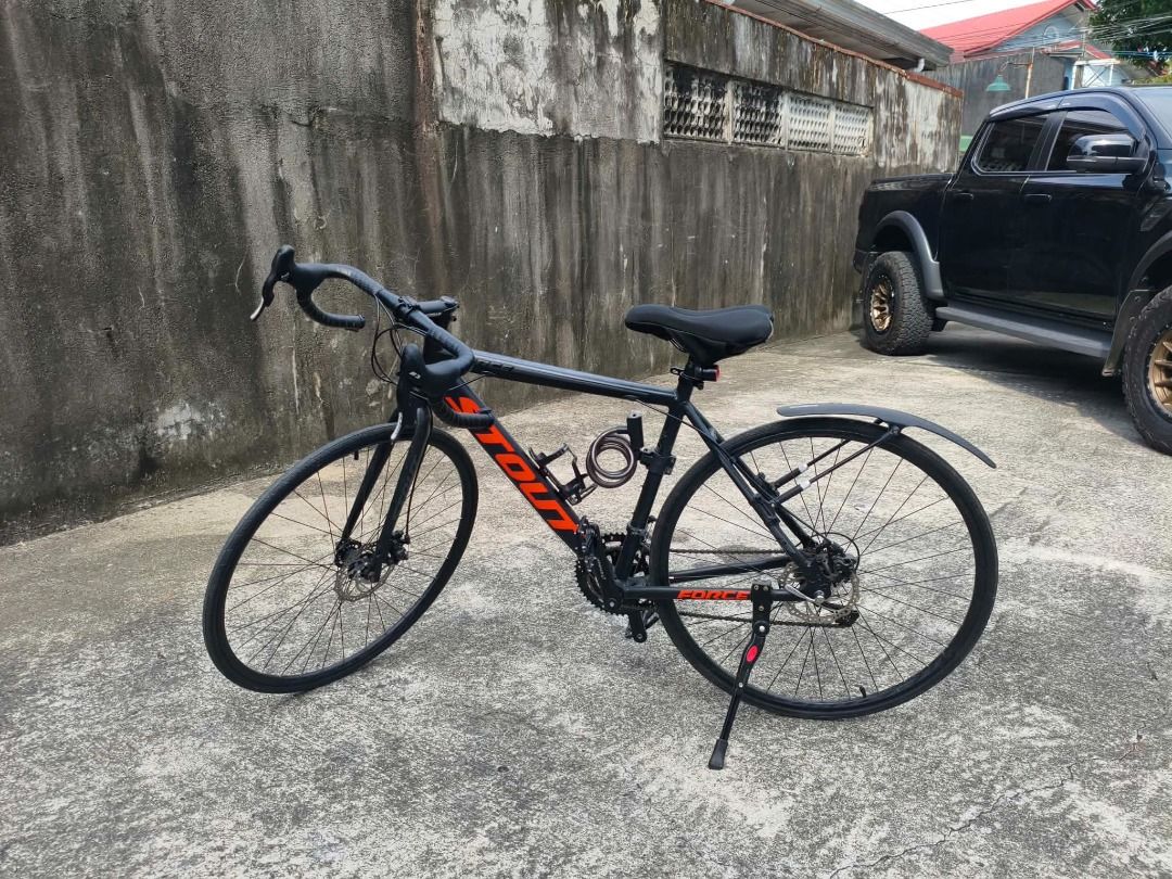Stout Force Drop Bar Road Bicycle (Category: Bicycles) located in Manila. Submitted by goldenhorse-20f6c8 (Listing ID 1465653919, Image 1). Description: SELLING RB (ROAD BIKE) 🚴‍♂️ RFS: School Tuition PAYMENT METHOD: GCash, Maya, or Cash 📍 MEET-UP ONLY 📍 Location: Near Imus, Cavite only FREEBIES INCLUDED (Already Installed) •Kickstand •Pedals •Key Lock •Removable Bike Cushion Seat with Tail Light •Tail Light •Bottle Holder •Rear Fender 📩 PM f