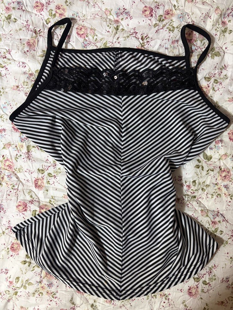 Striped Sequin Black Top (Category: Sleeveless) located in Muntinlupa City. Submitted by herellas0504 (Listing ID 1465695153, Image 1). Description: Striped Sequin Black Top Mine: 180 | Lock: 280 ———————————— size: xs-med no issue, good as new willing to keep.