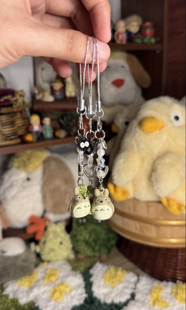 STUDIO GHIBLI - TOTORO KEYCHAIN/PHONE CHARM (Category: Charms) located in Tarlac. Submitted by chihiroshane (Listing ID 1465678223, Image 1). Description: totoro keychain/phone charm unofficial ₱150 ea (10 pcs available).