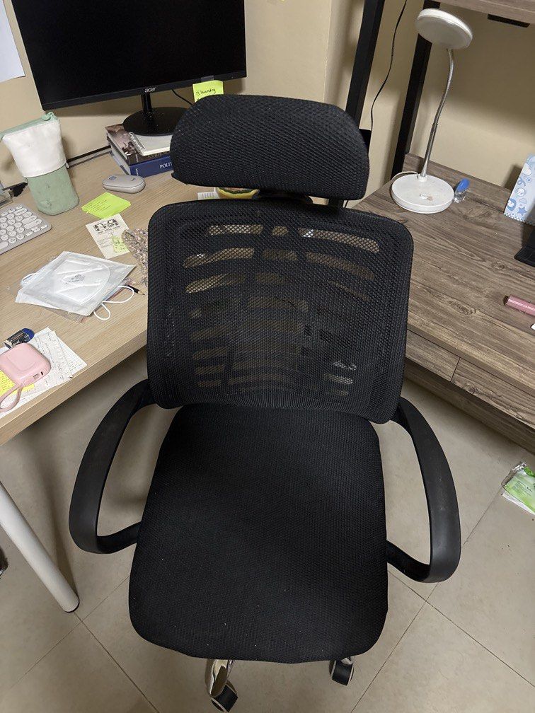Study/office chair (Category: Chairs) located in Quezon City. Submitted by goldbrews (Listing ID 1465590917, Image 2). Description: Black study office chair - no issues - negotiable - prefer to ship w/o disassembling for convenience .
