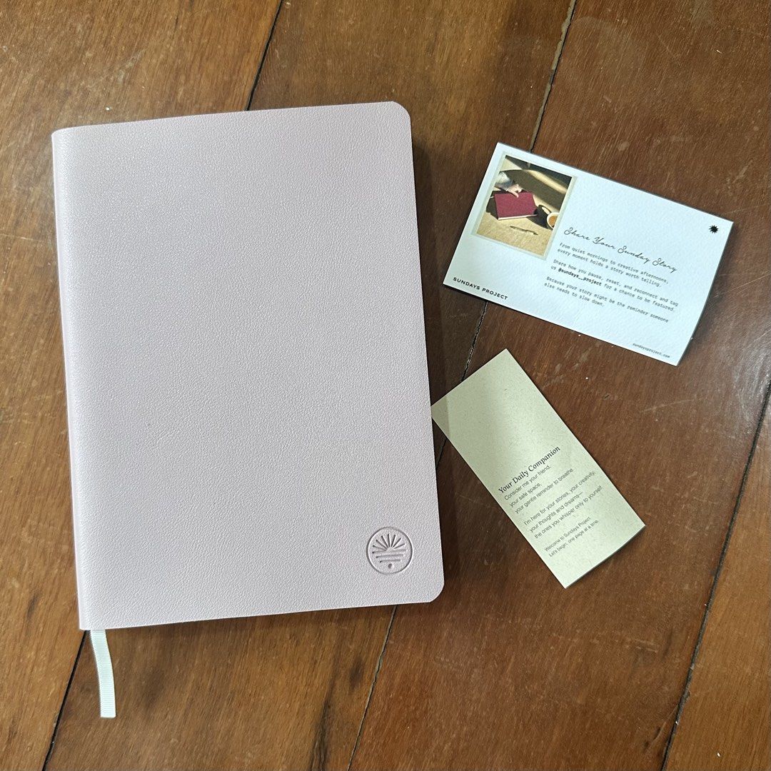 sundays project journal in dusty rose (Category: Stationery & School Supplies) located in Paranaque City. Submitted by dipyouinhoney (Listing ID 1465625609, Image 1). Description: - sundays project journal in dusty rose - brand new, complete with box - A5, 100gsm - bought for 600+.