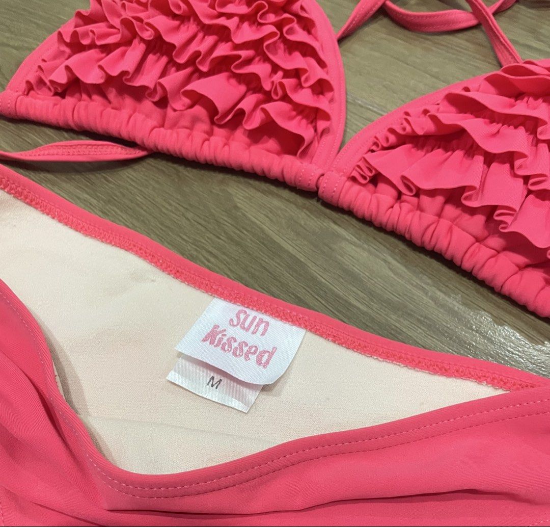 Sunkissed Hot Pink Two-Piece Bikini Set 💕 (Category: Bikinis & Swimsuits) located in Bulacan. Submitted by ladyjagged (Listing ID 1465630243, Image 3). Description: Size: Medium (M) Condition: Pre-loved | Worn only once Brand: Sunkissed ✨ Vibrant hot pink color ✨ Feminine ruffled design ✨ Comfortable and stylish ✨ Worn only once! Perfect for beach trips, pool parties, or your next summer getaway!.
