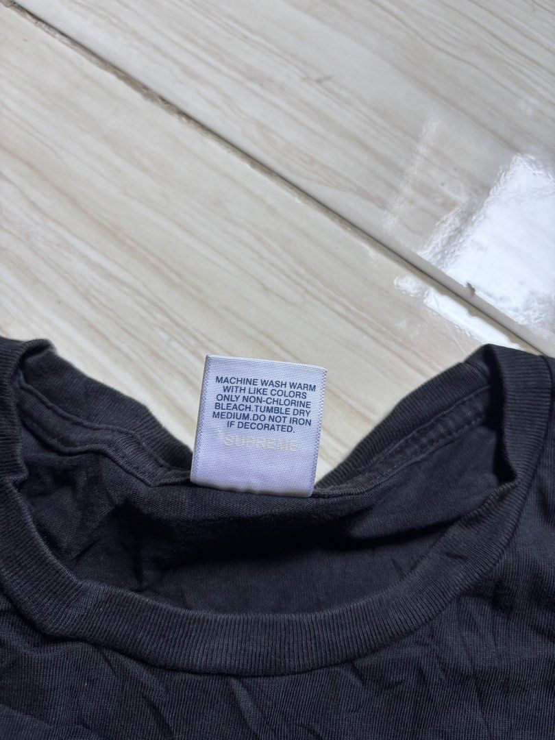 Supreme Black Box Logo T-Shirt Size S (Category: Tshirts & Polo Shirts ) located in Manila. Submitted by noribrahim.20 (Listing ID 1465695713, Image 3). Description: - Authentic Black Supreme t-shirt with iconic box logo - Size: Small - Material: 100% pre-shrunk cotton, Made in U.S.A. - Fit: Standard crew neckline and short sleeves - Condition: Pre-owned, solid fabric, wrinkled from storage (tags intact and clear).