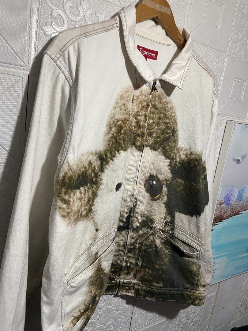 supremw mike kelly denim jacket (Category: Hoodies) located in Baguio. Submitted by stickygarments (Listing ID 1465650323, Image 2). Description: supreme mike kelly denim jacket condition:excellent large dimes:25x27 .