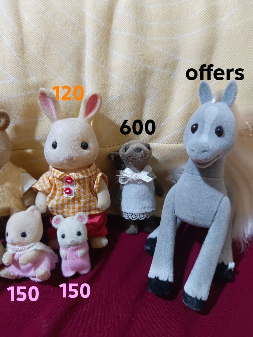 Sylvanian families (Category: Figurines & Statues) located in Victoria. Submitted by yannirose (Listing ID 1465692002, Image 3). Description: Sylvanian critters I'm hearing offers for the Rare hard to find horse (issues posted in the photos) -Negotiable J&T/Gcash.