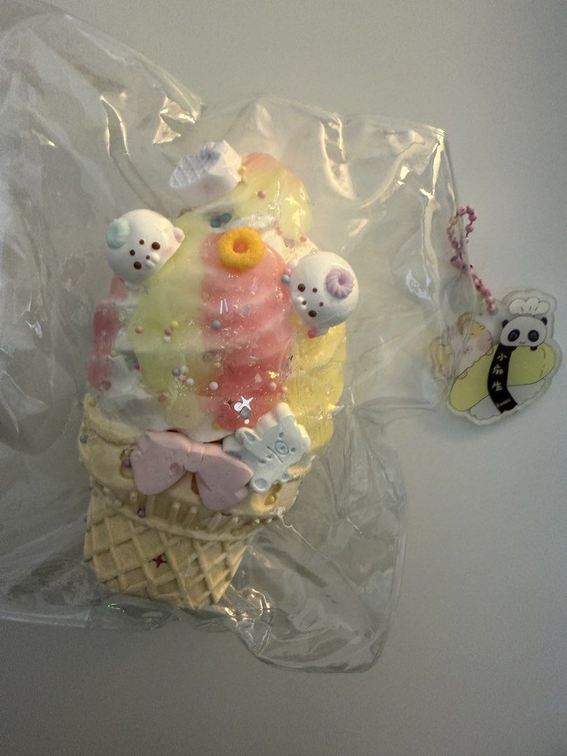 Taba Squishy Ice Cream (Category: Plushies & Soft Toys) located in Marikina City. Submitted by casualnchic (Listing ID 1465756479, Image 1). Description: xiao ma sheng studio texture: cheese clay original price: 950 selling price: 475.