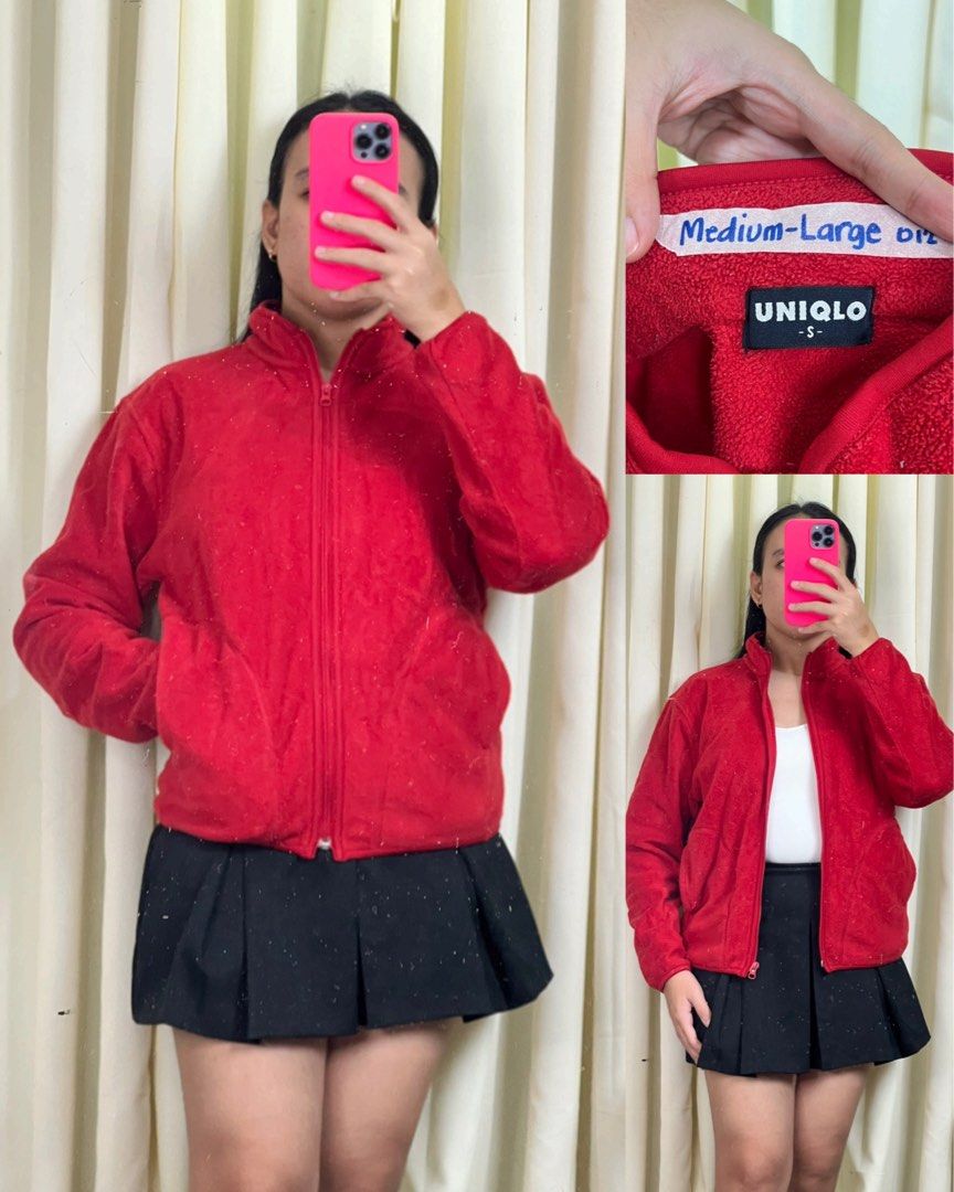 Takel all 40 pcs Uniqlo Jackets and Pullovers Assorted Colors Sizes (Category: Coats, Jackets and Outerwear) located in Malita. Submitted by happy_duckling (Listing ID 1465615599, Image 1). Description: - Brand: Uniqlo - Item: Fleece jackets & pullovers (Full-zip and half-zip options available) - Features: Soft, warm material with convenient front pockets and ribbed hems/cuffs - Sizes: Medium to XL (handwritten on inner tags for easy reference) -