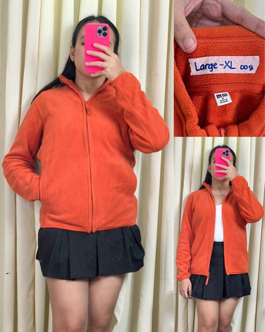Takel all 40 pcs Uniqlo Jackets and Pullovers Assorted Colors Sizes (Category: Coats, Jackets and Outerwear) located in Malita. Submitted by happy_duckling (Listing ID 1465615599, Image 2). Description: - Brand: Uniqlo - Item: Fleece jackets & pullovers (Full-zip and half-zip options available) - Features: Soft, warm material with convenient front pockets and ribbed hems/cuffs - Sizes: Medium to XL (handwritten on inner tags for easy reference) -