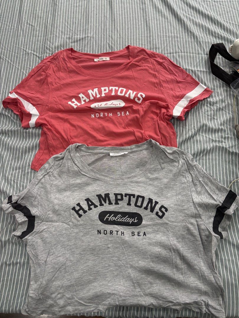 Terranova Cropped Shirts (Category: Shirts) located in San Pablo. Submitted by loved.goods0501 (Listing ID 1465641509, Image 1). Description: Set of 2 matching casual t-shirts Size: Red-Orange Medium (M) Gray Large (L) Design: Crew neck and short sleeves Selling as a bundle.