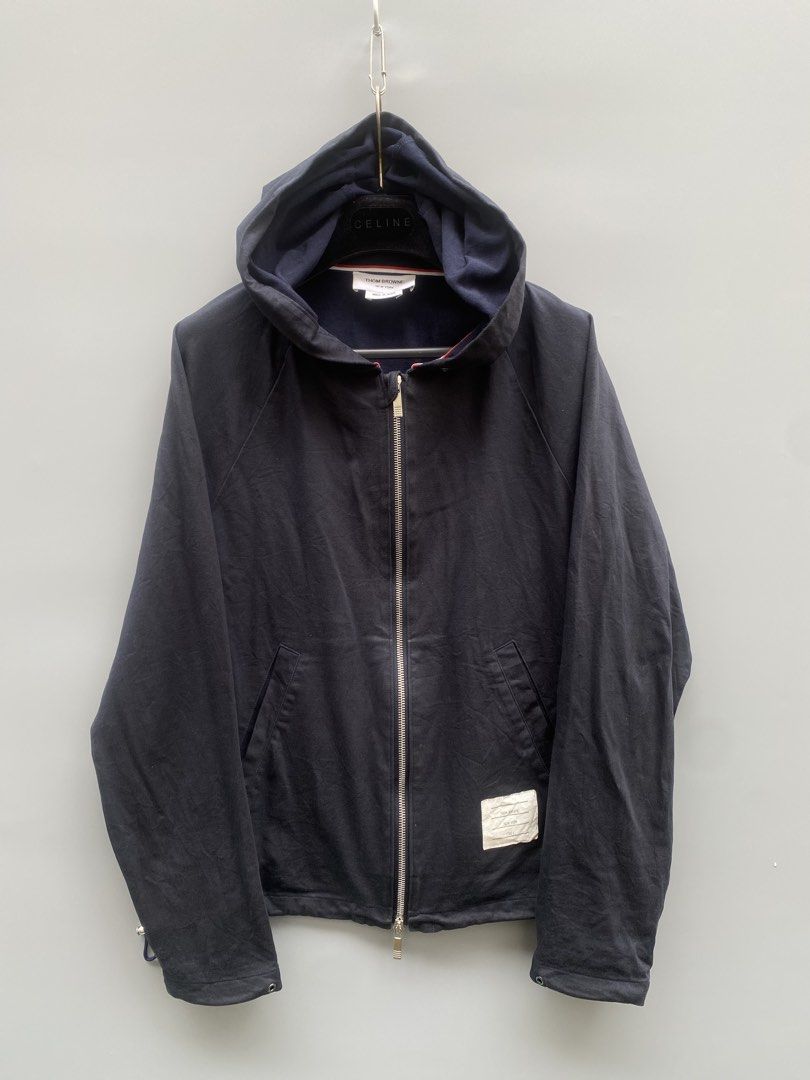 Thom Browne Authentic Zip Jacket (Category: Coats, Jackets and Outerwear) located in Baguio. Submitted by thecollector2600 (Listing ID 1465581976, Image 1). Description: Size 1 Can fit small to medium 20” x 22” Made in Japan.
