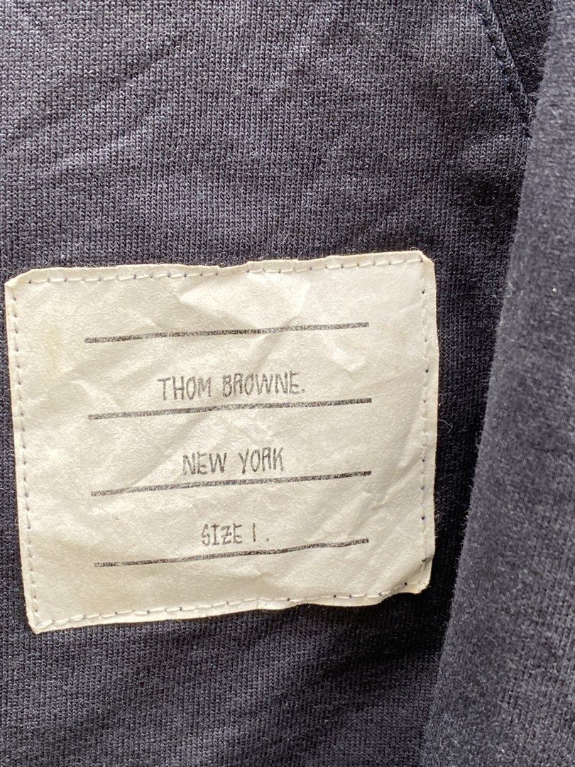 Thom Browne Authentic Zip Jacket (Category: Coats, Jackets and Outerwear) located in Baguio. Submitted by thecollector2600 (Listing ID 1465581976, Image 2). Description: Size 1 Can fit small to medium 20” x 22” Made in Japan.