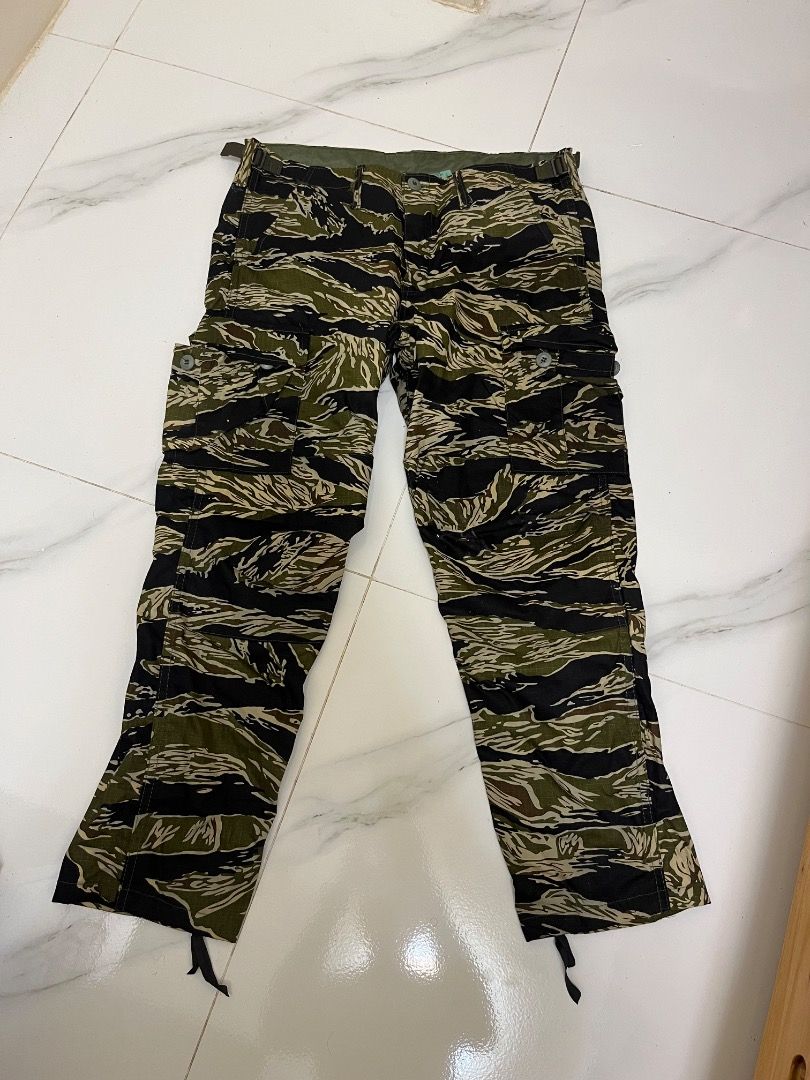 Tiger Stripe Pants Tactical (Category: Trousers) located in Baguio. Submitted by r.cutrer (Listing ID 1465676137, Image 1). Description: 10/10 - Never used - Test Fitted Only Large-Regular - Dimensions are pictured Can be shipped through J&T.