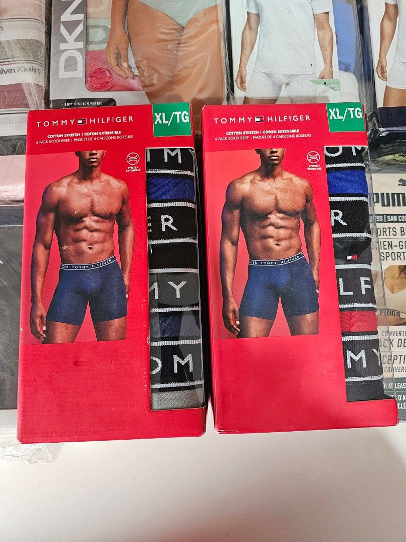 TOMMY HILFIGER 4-Pack Boxer Brief - XL (Category: Underwear) located in Quezon City. Submitted by senyoramaria2 (Listing ID 1465644515, Image 1). Description: TOMMY HILFIGER Boxer Brief Cotton Stretch XL (40 - 42 inches) 4- Pack (1) Royal Blue, Black, Grayish Blue, Light Gray (2) Royal Blue, Black, Red, Black #CanadaPasabuy.