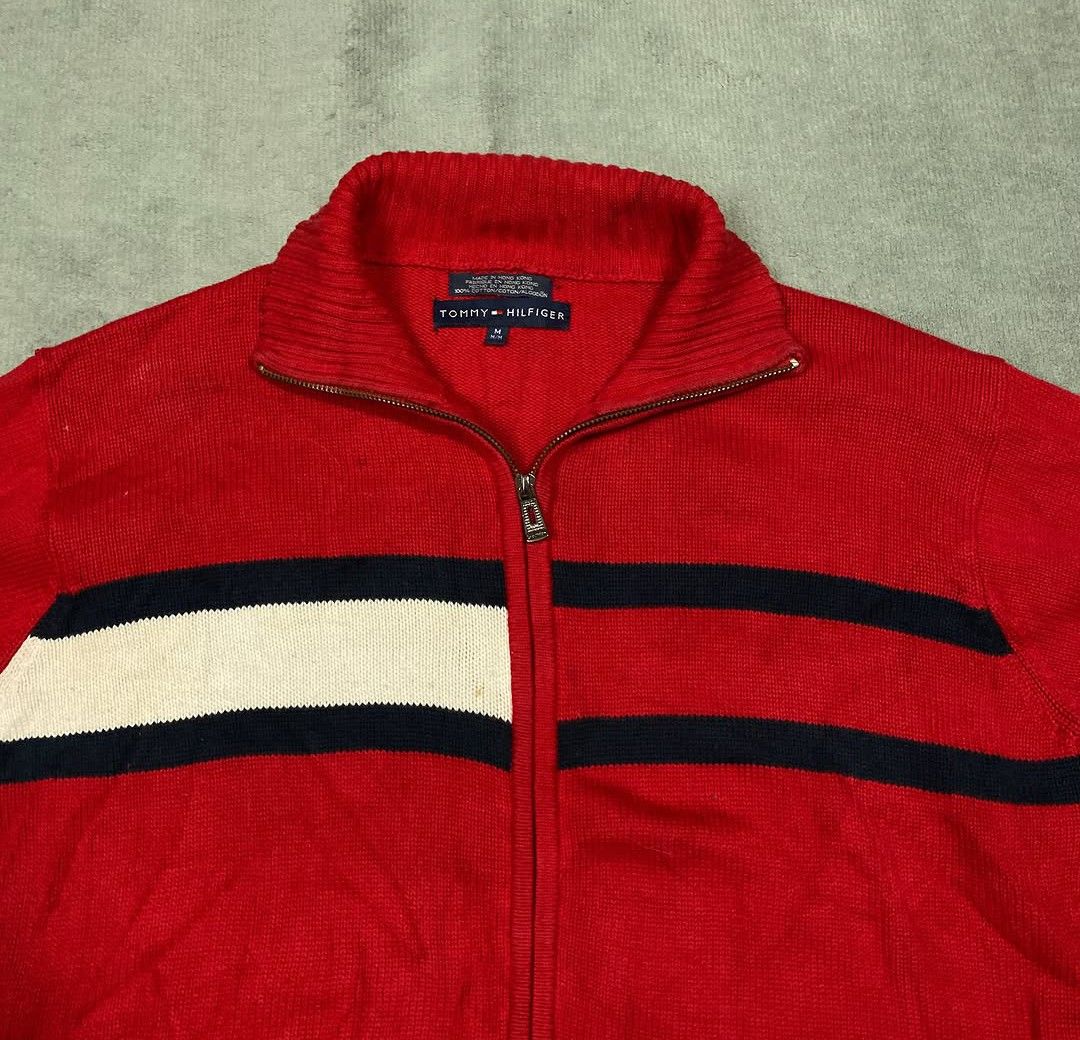 Tommy Hilfiger knitted zip up (Category: Coats, Jackets and Outerwear) located in Cavite. Submitted by nior1305 (Listing ID 1465613235, Image 2). Description: Tommy Hilfiger knitted zip up size: medium Length: 27 width: 21 no issue condition: 10/10 mine: 1000.