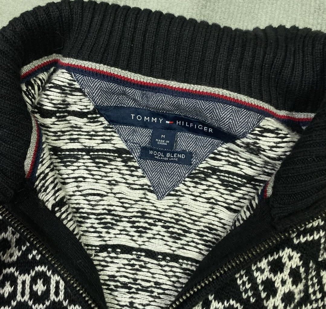Tommy Hilfiger patterned knitted zip up (Category: Coats, Jackets and Outerwear) located in Cavite. Submitted by nior1305 (Listing ID 1465611547, Image 3). Description: Tommy Hilfiger patterned knitted zip up size: medium Length: 29 width: 21 no issue condition: 10/10 mine: 1000.