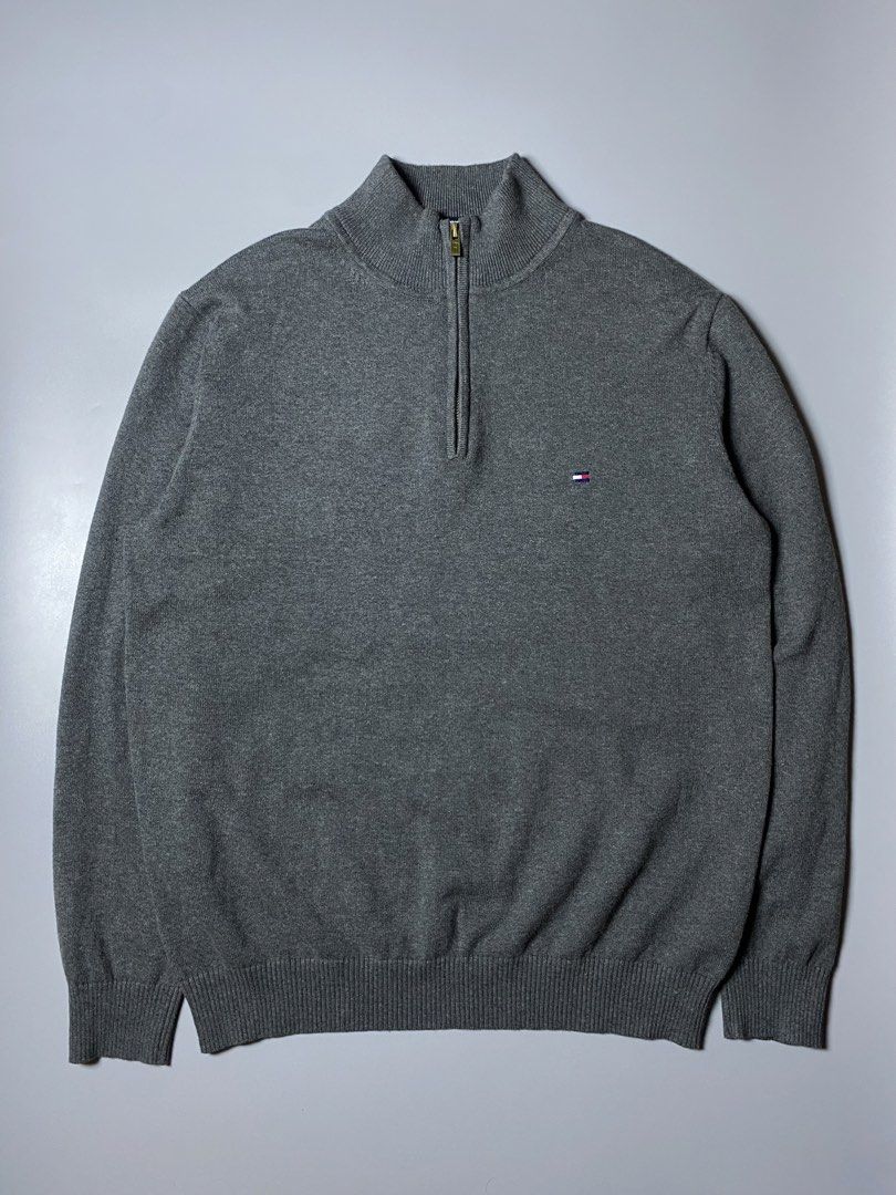 Tommy Hilfiger Quarter Zip Sweater (Category: Formal Shirts) located in Makati City. Submitted by earnx_ (Listing ID 1465629654, Image 1). Description: Tommy Hilfiger Quarter Zip Sweater - Color Gray - Size Large on tag - Dimension is 20x25 (Stretchable) - Authentic/Legit - Excellent to Asnew condition .