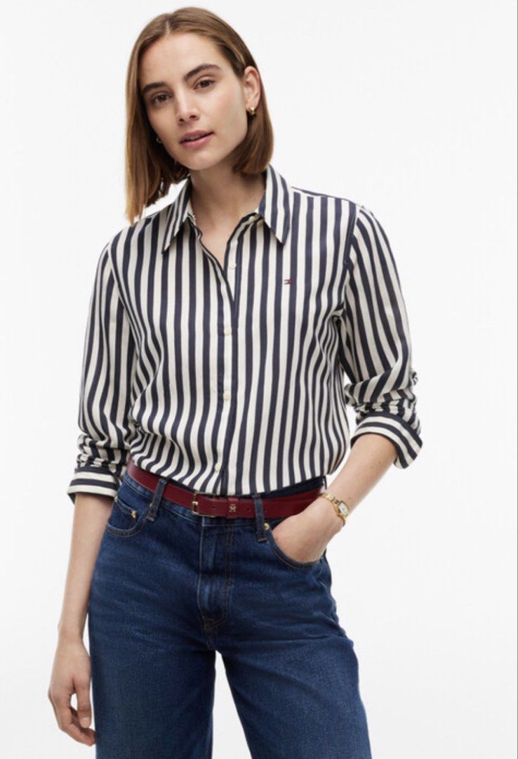 TOMMY HIlFIGER stripes button down longsleeve top (Category: Others Tops) located in General Santos City (Dadiangas). Submitted by curatedstuffs101 (Listing ID 1465611220, Image 1). Description: Excellent No flaws Colo rate:10/10 Size: 2 on tag Dimension Width: 16 inches Length:23 inches Low ballers will not be entertained .