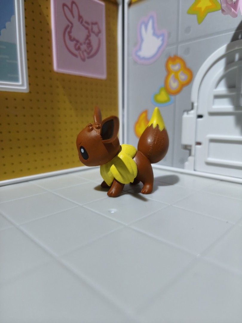 TOMY Pokemon Figure - Eevee (battle pose) (Category: Action & Battle Toys) located in Taguig. Submitted by lilrootshop (Listing ID 1465741919, Image 2). Description: ***Crossposted*** Price: 300 AUTHENTIC Pass sa lowballers! First to pay basis. No COD. For item reservation, a down payment of 50% or 100 pesos (whichever is less) is required. Down payment is non-refundable. One month reservation only. Location: Taguig (near BGC) MOP: GCash / Maya /