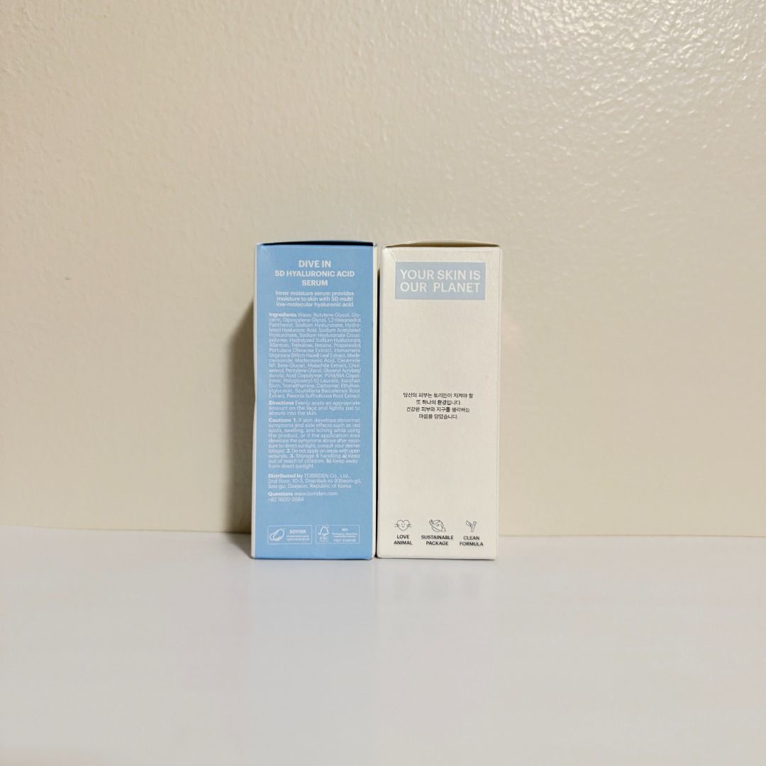 Torriden Dive In Serum Box (Category: Makeup) located in Manila. Submitted by destashedmnl (Listing ID 1465648880, Image 3). Description: 💫 FREE SHIPPING WITHIN METRO MANILA 💫 (₱500 & up worth of purchase via J&T) ✨ EMPTY BOX. No product inside. 🩶 Message me for more info/photos. 😊 🩶 MOP: BPI/GCASH/GOTYME/MARIBANK 🩶 MOD: -Lalamove (Same Day Delivery: Metro Manila and nearby provinces) -J&T ; starts at ₱50 sf (Metro Manila/Provincial) 📝 Not