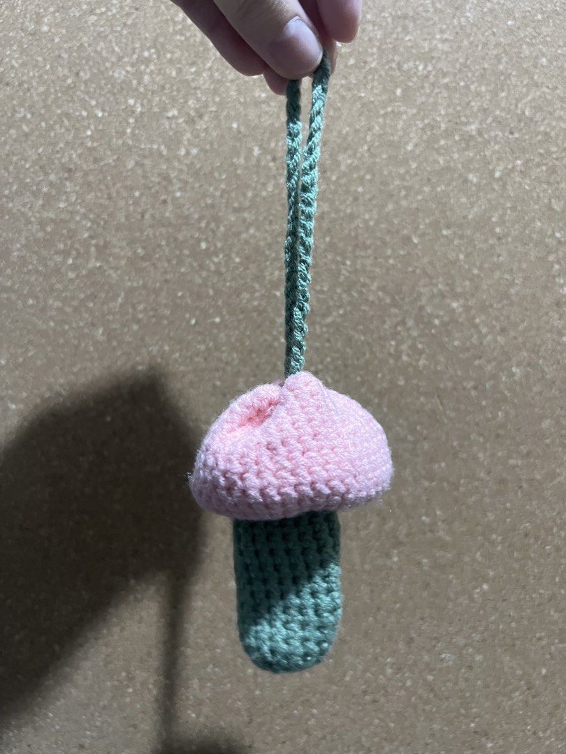 Tulip Lipstick Holder (Crochet) (Category: Handmade Craft) located in Quezon City. Submitted by miyakieee (Listing ID 1465754139, Image 1). Description: Tulip Bag Keychain where you can put your lipstick or efficascent rolls!.
