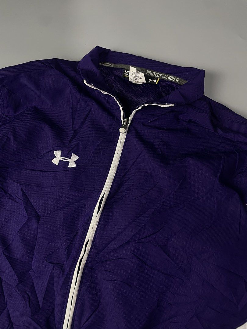 Under Armour Purple White Windbreaker Jacket (Category: Coats, Jackets and Outerwear) located in Veruela. Submitted by blinkban_thrift (Listing ID 1465646556, Image 2). Description: Under Armour full zip windbreaker jacket 23x30 As new condition No issue 550+sf Location:Mindanao.