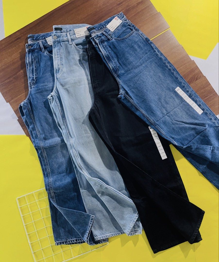 Uniqlo wide straight (Category: Jeans) located in Quezon City. Submitted by akieo (Listing ID 1465738009, Image 1). Description: Uniqlo❗️ Wide straight mens jeans Brandnew with tag Price 1,500 each only Shipping available Qc .