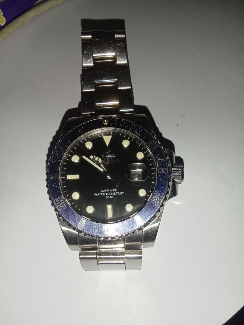 unisilver stainless steel original (Category: Luxury Accessories) located in Caloocan City. Submitted by anmorie1996 (Listing ID 1465605142, Image 2). Description: AUTHENTIC UniSilver Diver Watch — Sapphire Glass | 50M Water Resistant Price: ₱1,000 (Negotiable!) 📍 Meetup: Cebu City / nearby areas ✅ 100% Original UniSilver TIME - Sapphire crystal glass - 50 meters water resistant - Full stainless steel case & bracelet - Quartz movement — keeps ac
