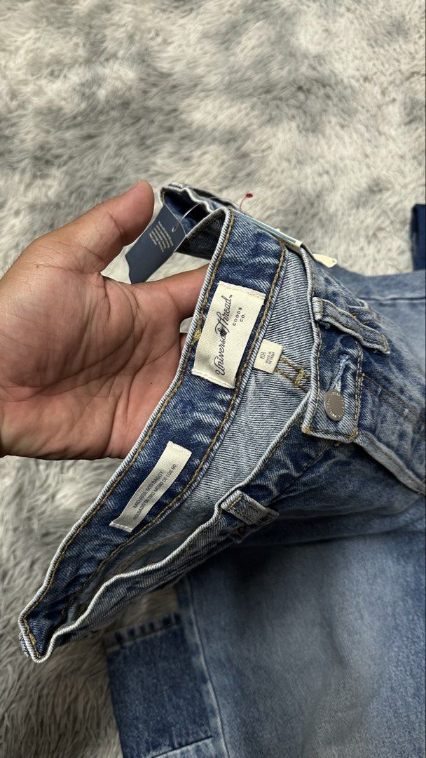 Univ*rsal Thread 90s Baggy reworked/patch denim (Category: Jeans) located in Manila. Submitted by paulovenegaskalakal2020 (Listing ID 1465658861, Image 3). Description: For sale! Kalakal Univ*rsal thread 90's baggy patch/reworked denim pants Buttonfly Size- 32 to 33 Length- 43 Thigh- 13 inches Knee- 10.5 Leg opening- 9 inches Brandnew with hangtag Crispy MINE 2,480 +sf.