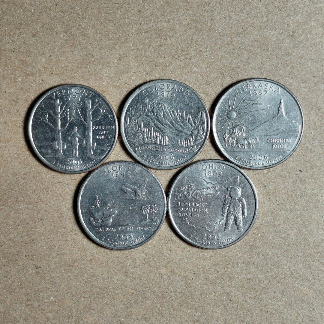 US Quarter Dollar Coins (set 7) (Category: Currency) located in Tagbilaran City. Submitted by bennycollectibles (Listing ID 1465743278, Image 1). Description: •Add an additional 150 for shipping.