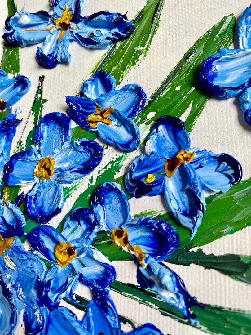 Van Gogh Inspired Irises (Category: Wall Decor) located in Manila. Submitted by jamaymaart (Listing ID 1465677849, Image 2). Description: 🎨 ORIGINAL HANDPAINTED OIL PAINTING ✨ Original artwork 🖼️ Medium: Oil on Canvas 📐 Size: 12 x 12 in. 💰 Price: ₱4000 📍 Location: Metro Manila A one-of-a-kind original painting created to bring beauty and character into your space. Perfect for your bedroom, living room, office, or as a meaningful gift. ✔️ 100