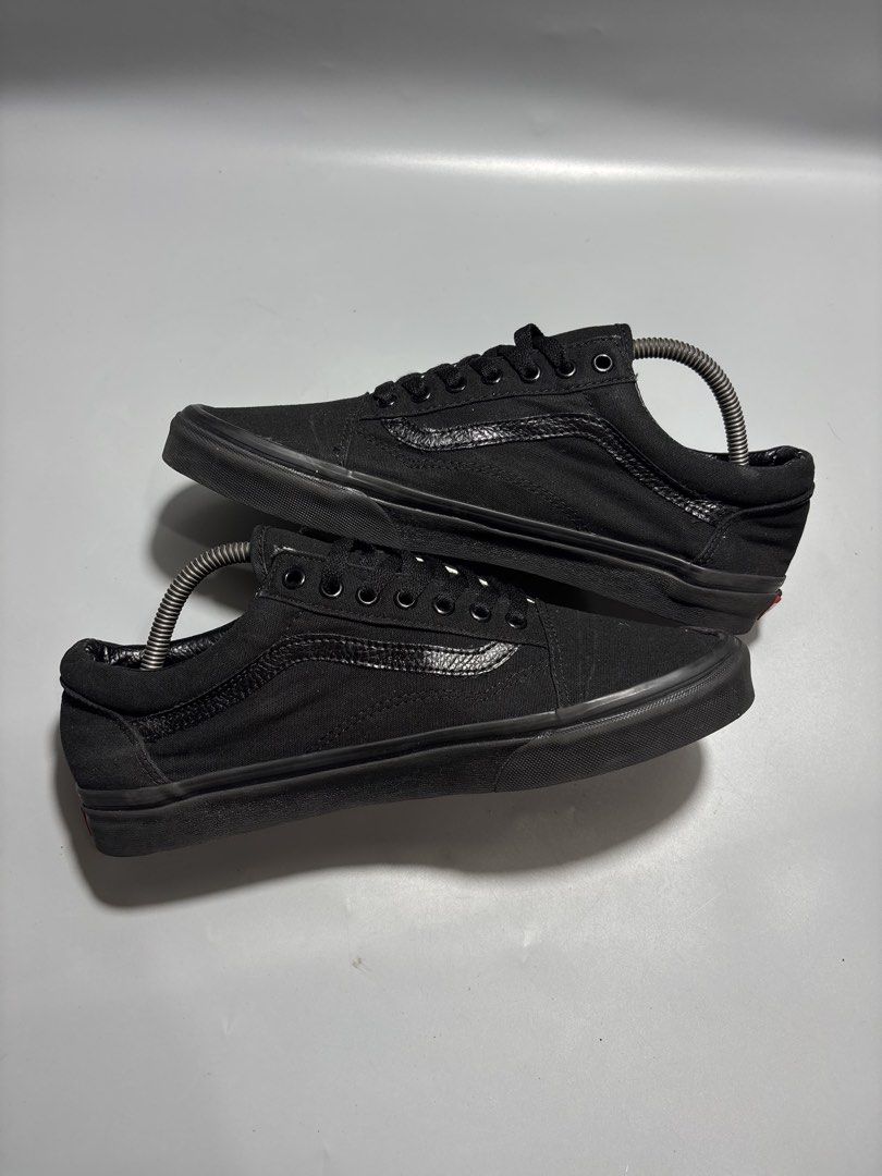 Vans Old Skool Black Canvas Size 10 US / 43 (Category: Sneakers) located in Butuan. Submitted by shoeetasho (Listing ID 1465757392, Image 3). Description: - Item: Vans Old Skool (Triple Black) - Size: US 10 / EUR 43 / 28cm - Condition: Uppers are clean, minor dirt on soles from handling - Design: Black canvas with black leather side stripe and matching black sole - Perks: FREE shipping included.